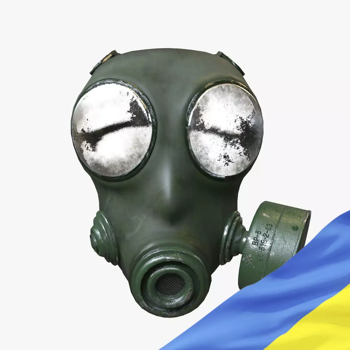 Gas Mask Low-poly 3D model 4