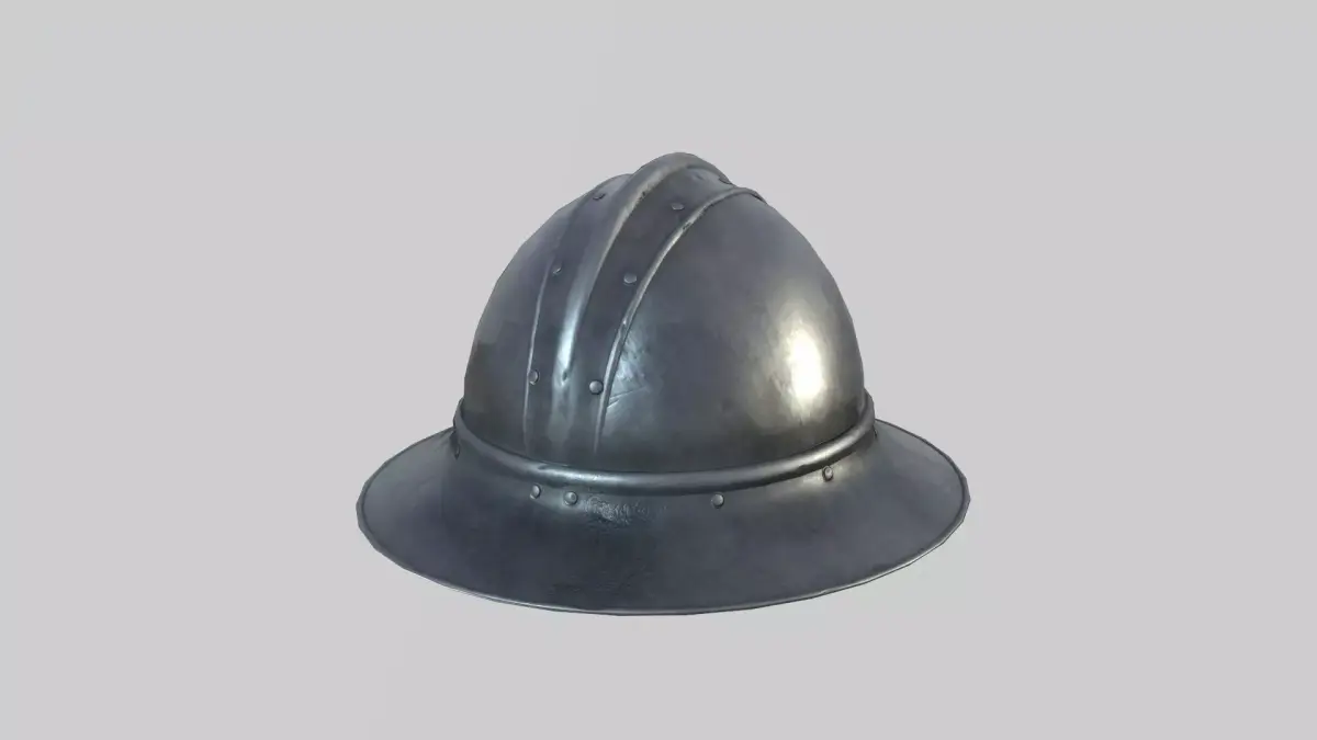 Medieval Kettle Helmet 01 Low-poly 3D model