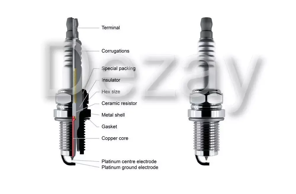 Four different spark plugs 3D model
