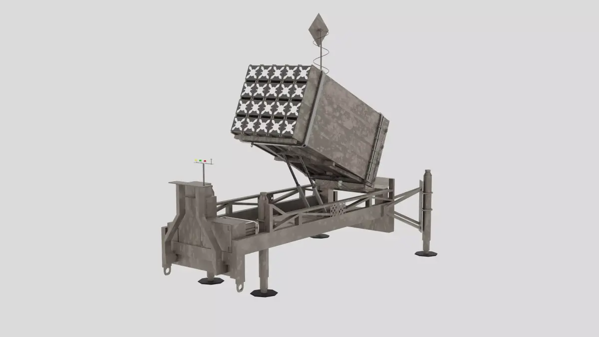 Iron Dome Missile Defense System Low-poly 3D model