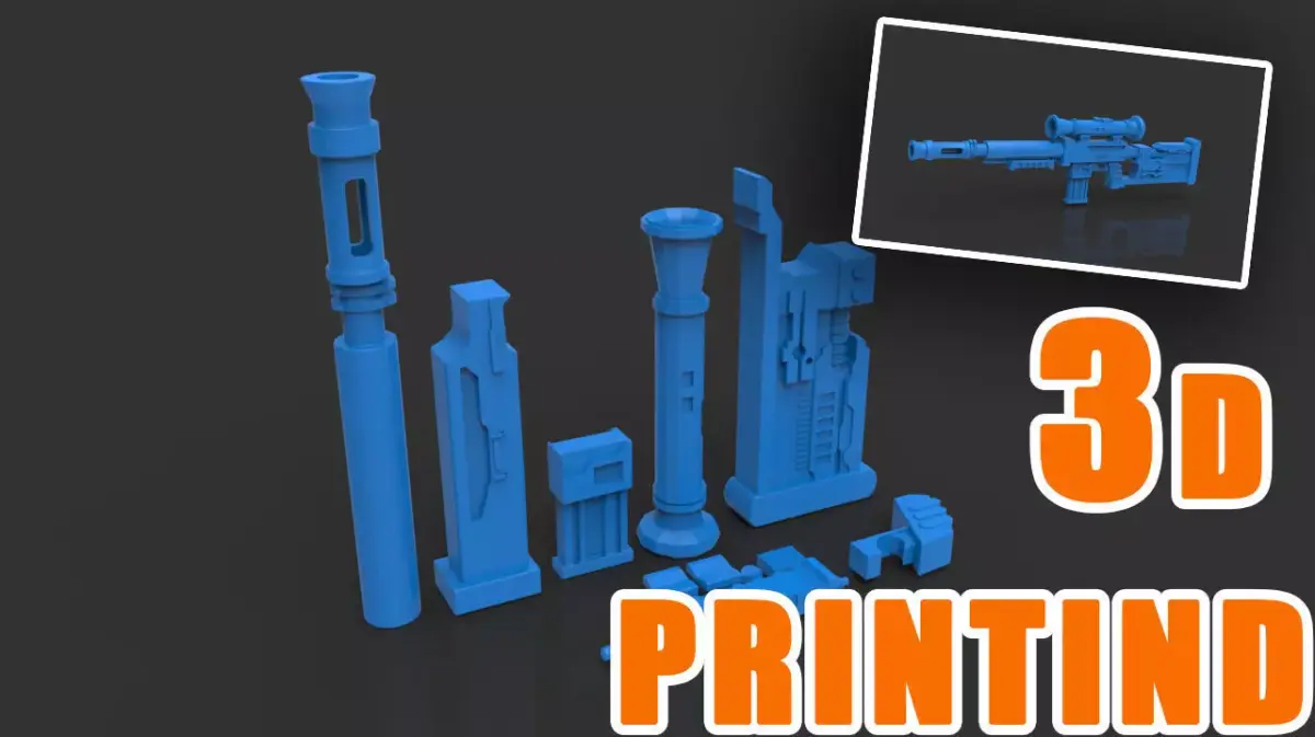sci-fi-sniper gun 3D print model purchase
