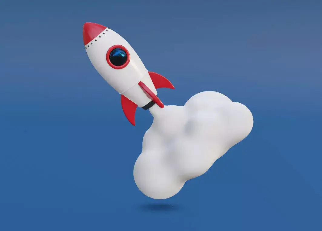 Cartoon Rocket 3D model 4