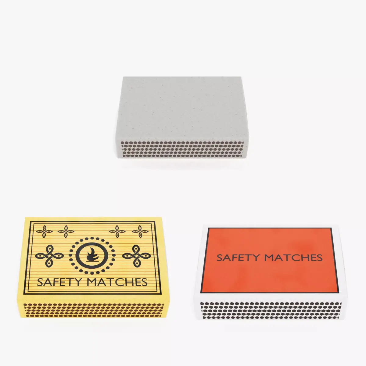 Matchbox Set - 3 Empty Slide-Out Boxes - Original Custom Covers 3D Model Pack