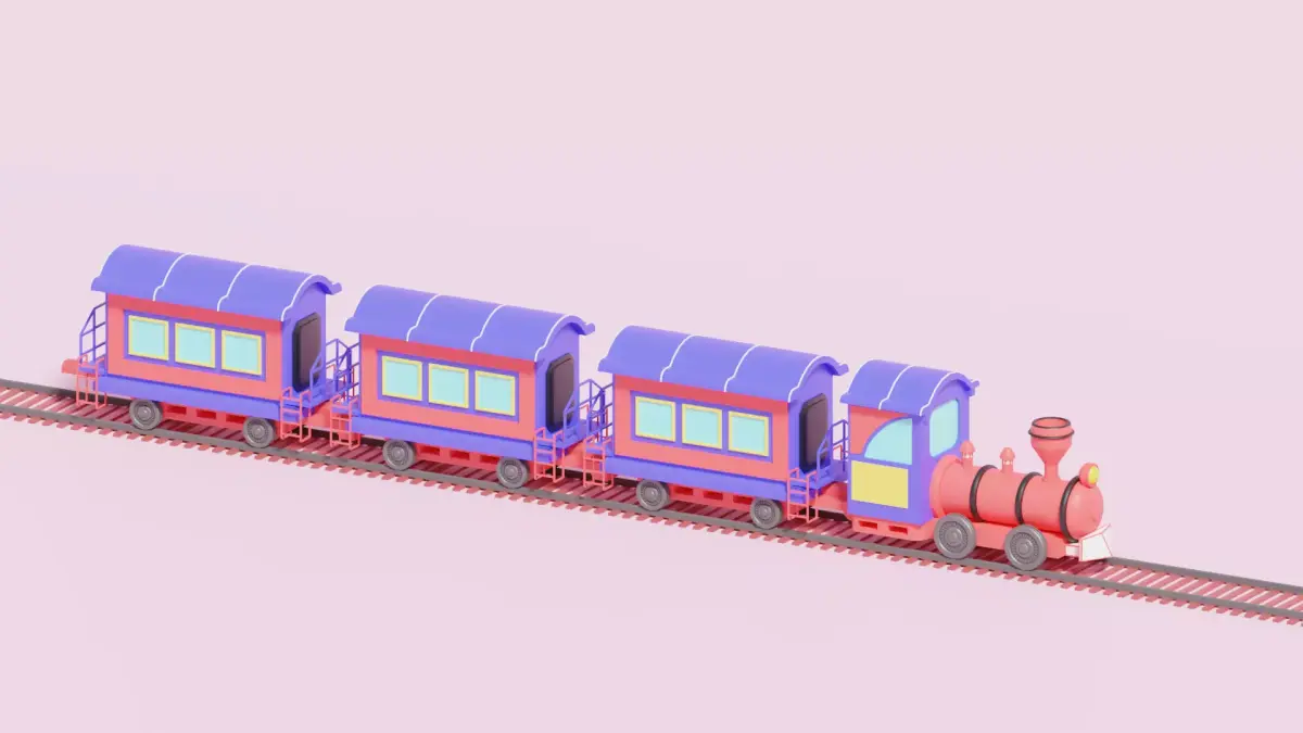 Cartoon Train 3D model