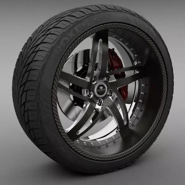 Savini Forged SV-16 Wheel and Tire 3D model