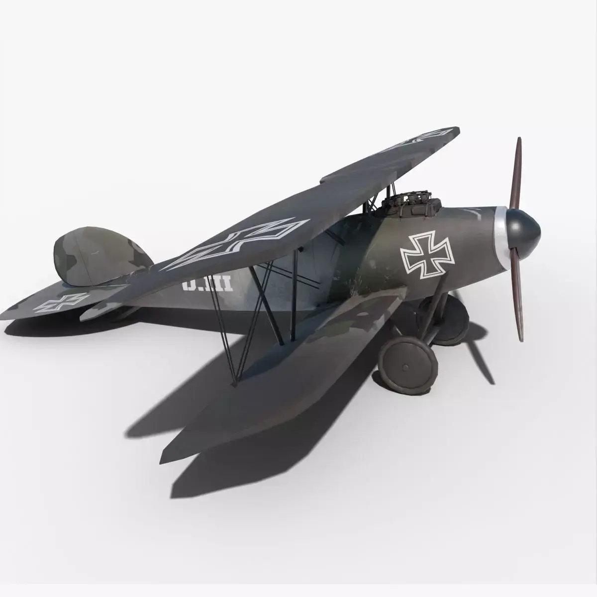 Albatros DIII German world war 1 plane  Low-poly 3D model