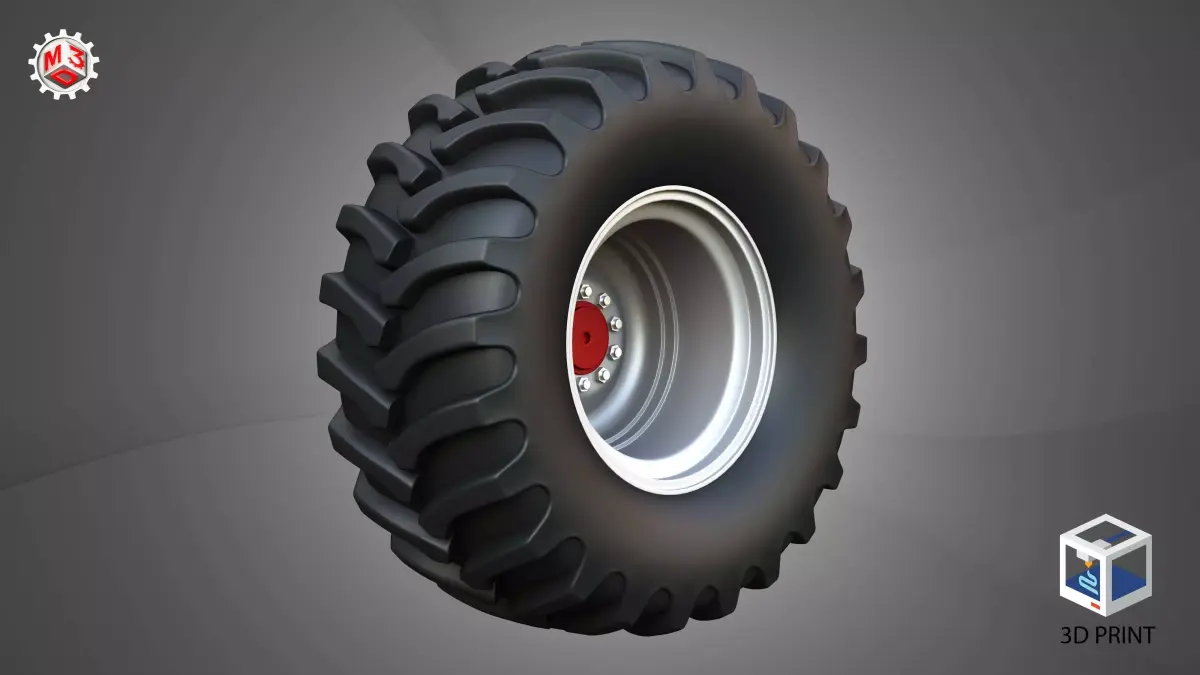 Front Wheel and Tire - Combine 1688 3D Model Pack