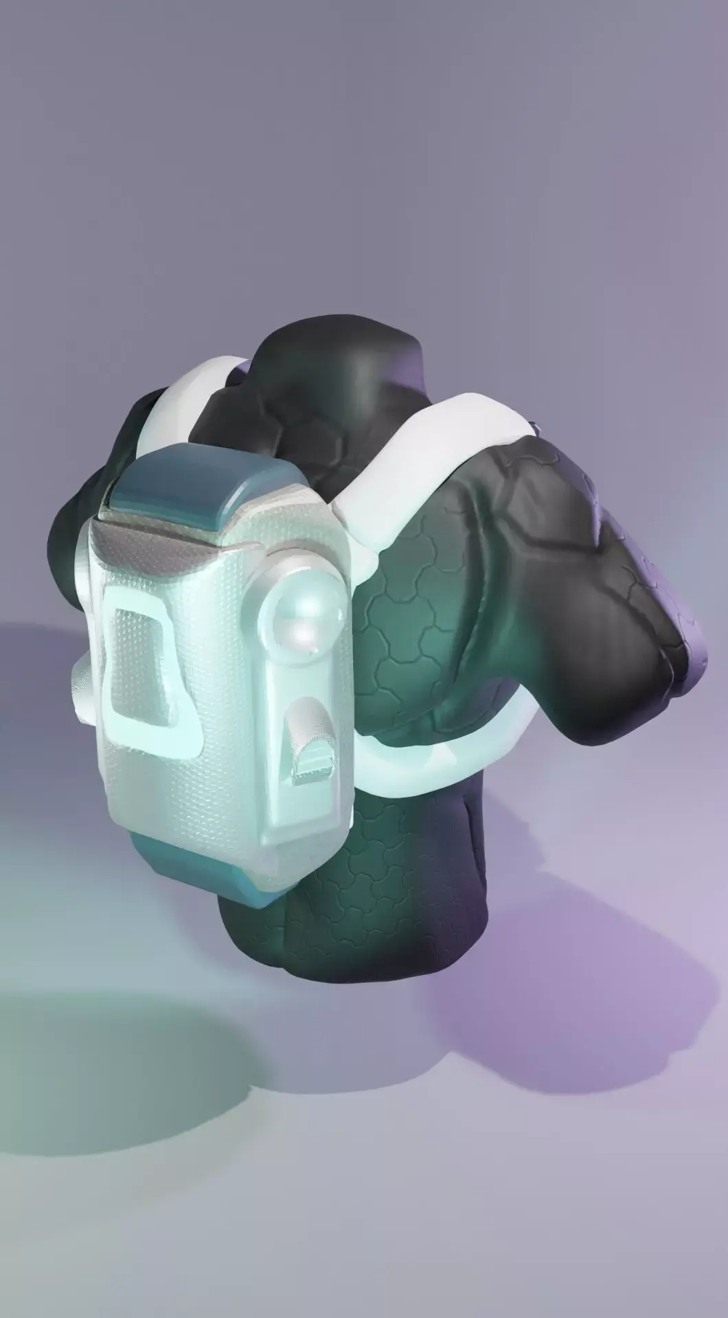 Sci-fi themed bag with armored vest Low-poly 3D model