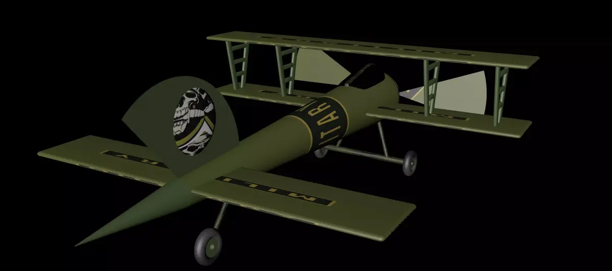 3d millitary planor Low-poly 3D model