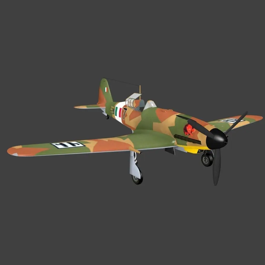 Fiat G55 Low-poly 3D model