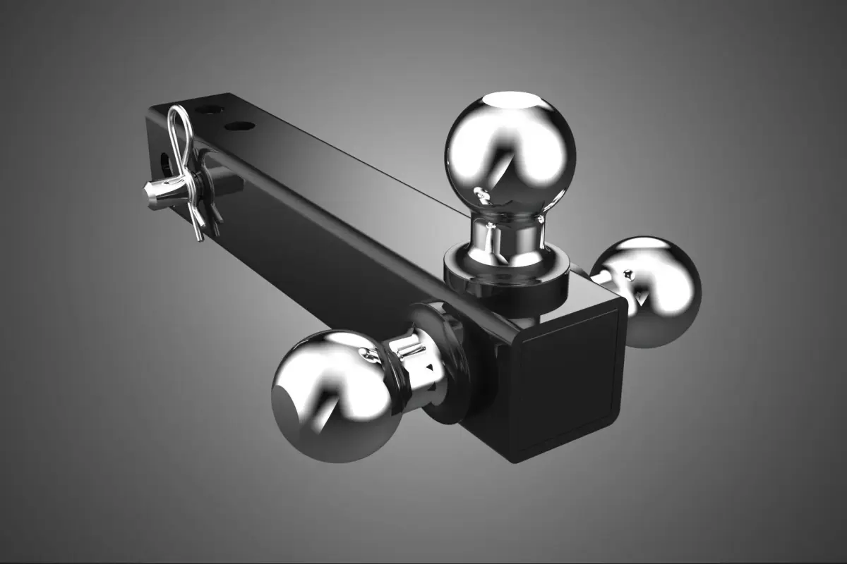 THREE 3 TRIPLE HITCH BALL MOUNT TRAILER SHANK RECEIVER TOWING 3D model
