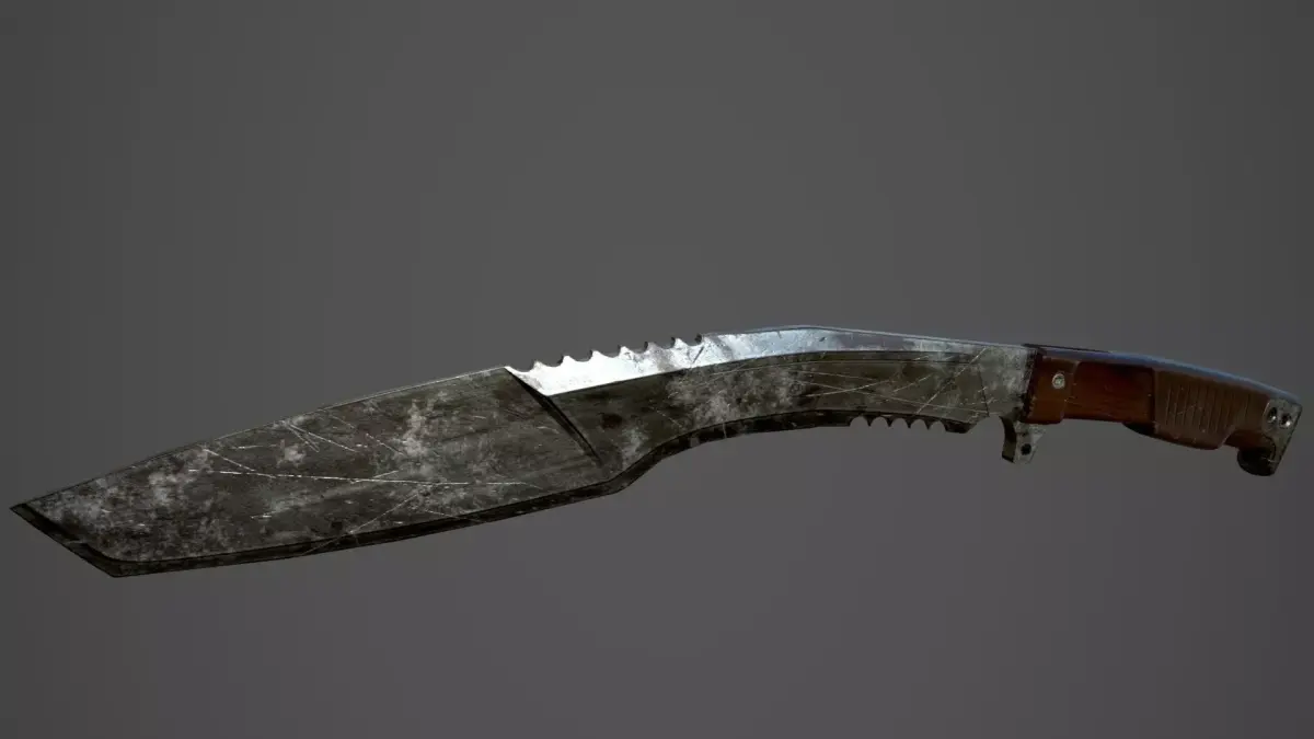 Kukri Knife PBR Game Ready Low Ploy Low-poly 3D model