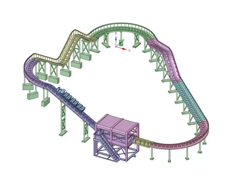 roller coaster Free 3D model buy
