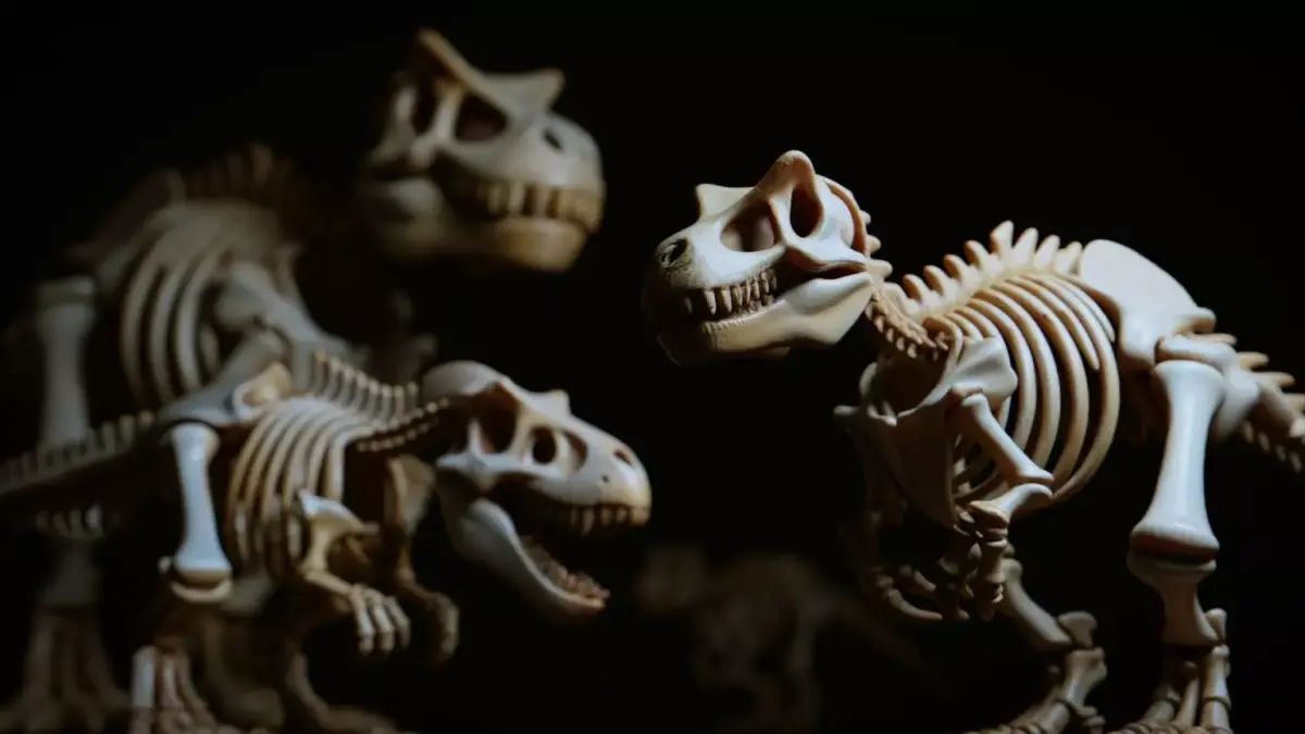 Dinosaurs Skeletons Collection Low-poly 3D model