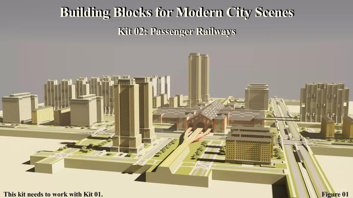 Building Blocks for Modern City Scenes - Kit 02 3D model