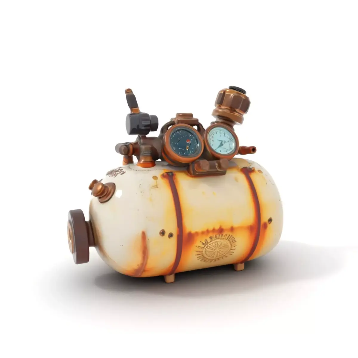 Vintage Industrial Pressure Gauge Model Pack Low-poly 3D model