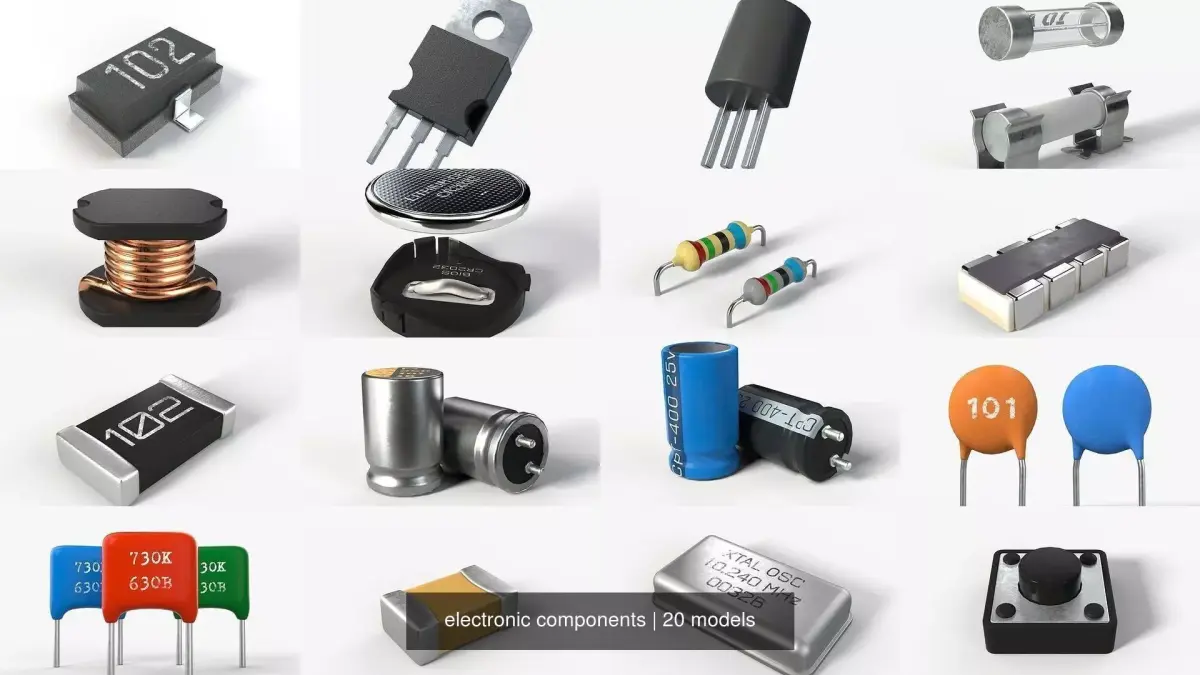 electronic components 3D Model Pack