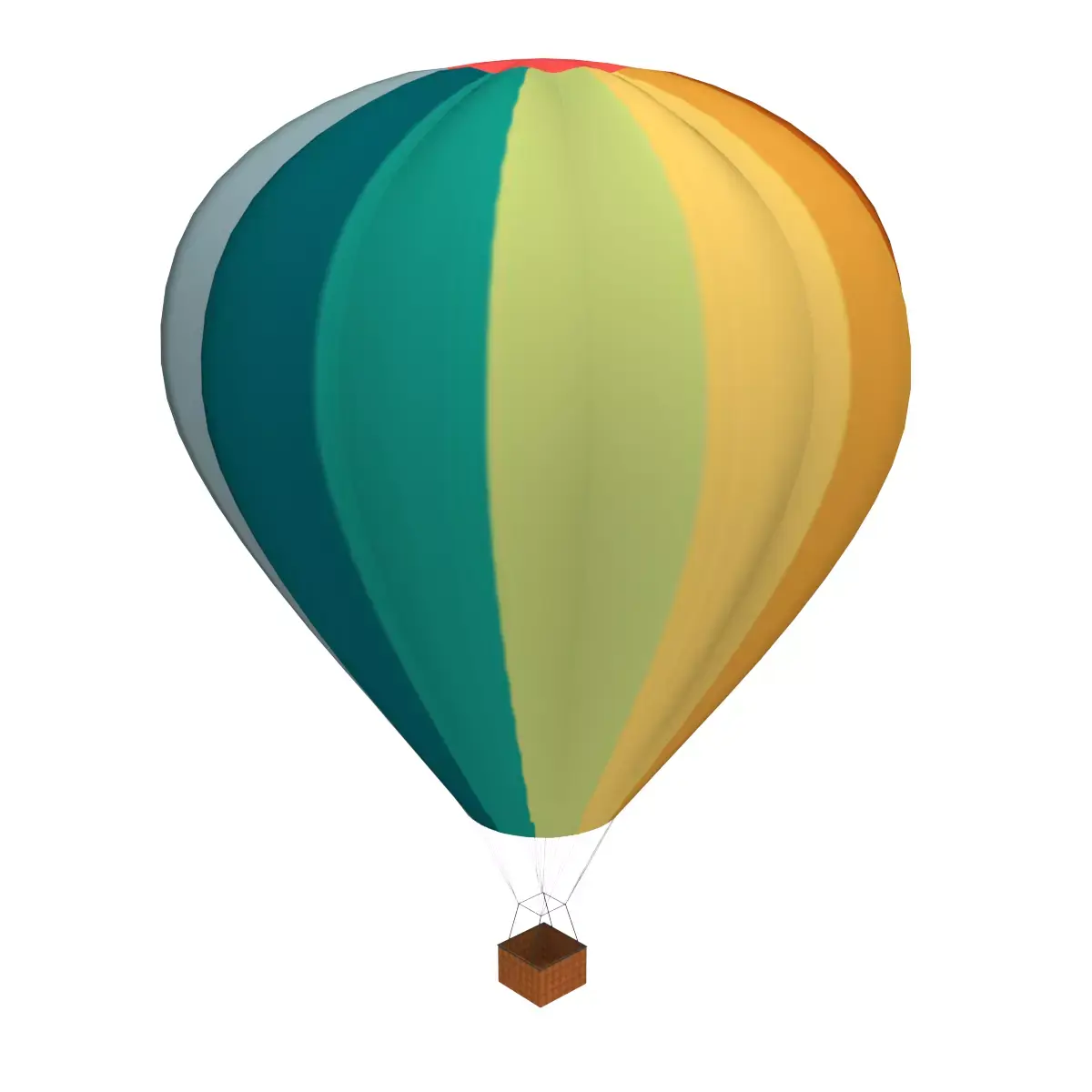 Hotair ballon Low-poly 3D model