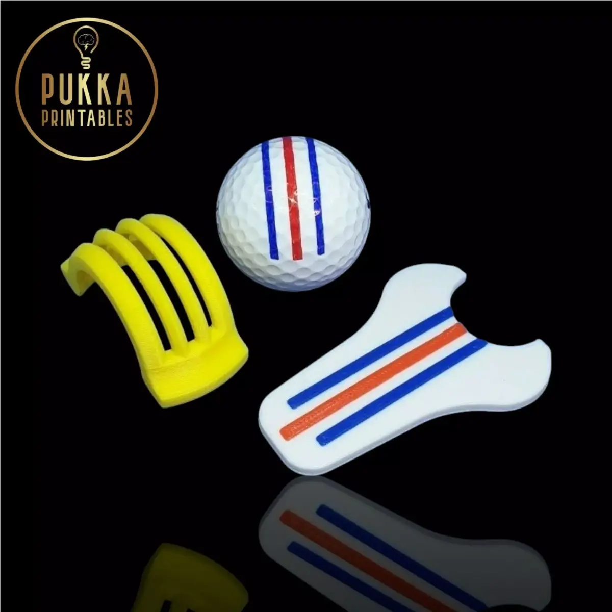 Golf Ball Marker Triple Track Alignment Aid Tool STL 3D print model