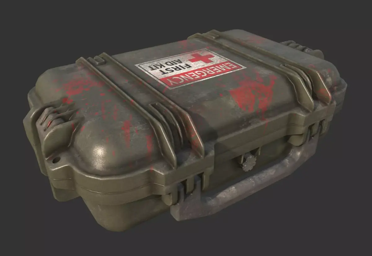 Military Case First Aid Kit Low-poly 3D model
