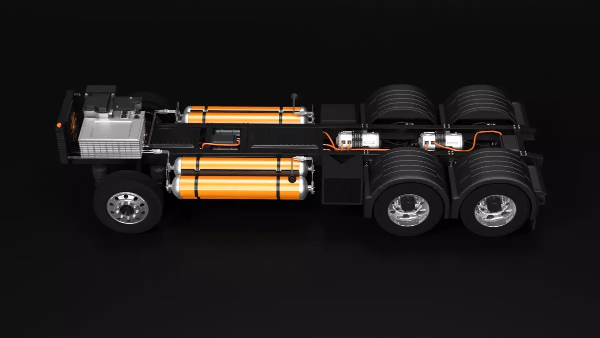 Hydrogen Fuel Cell Semi-Truck Chassis 3D model