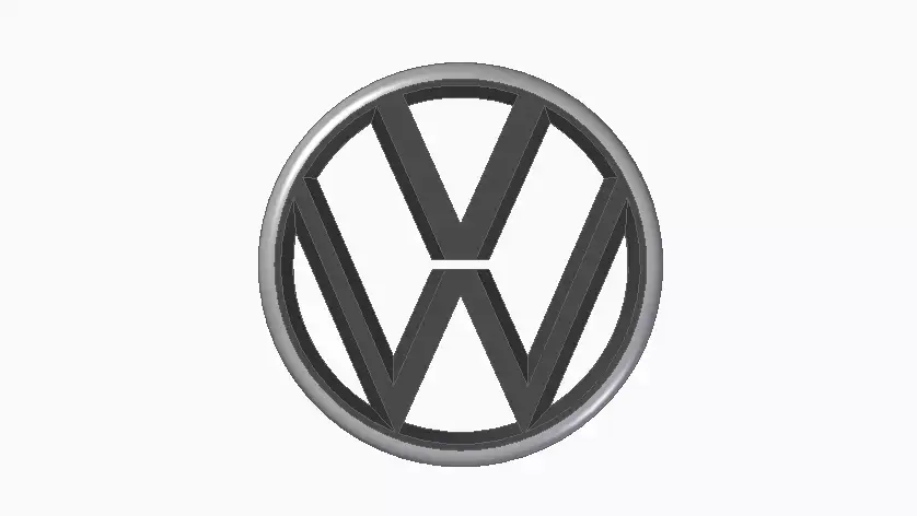 stl obj vw emblem  file 3d printer 3D model