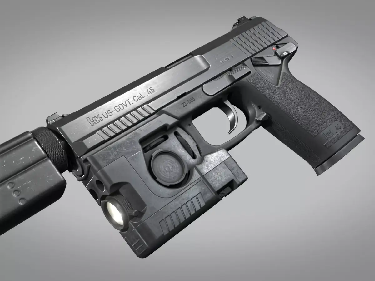 Heckler Koch MK23 Phase 1 OHWS Low-poly 3D model