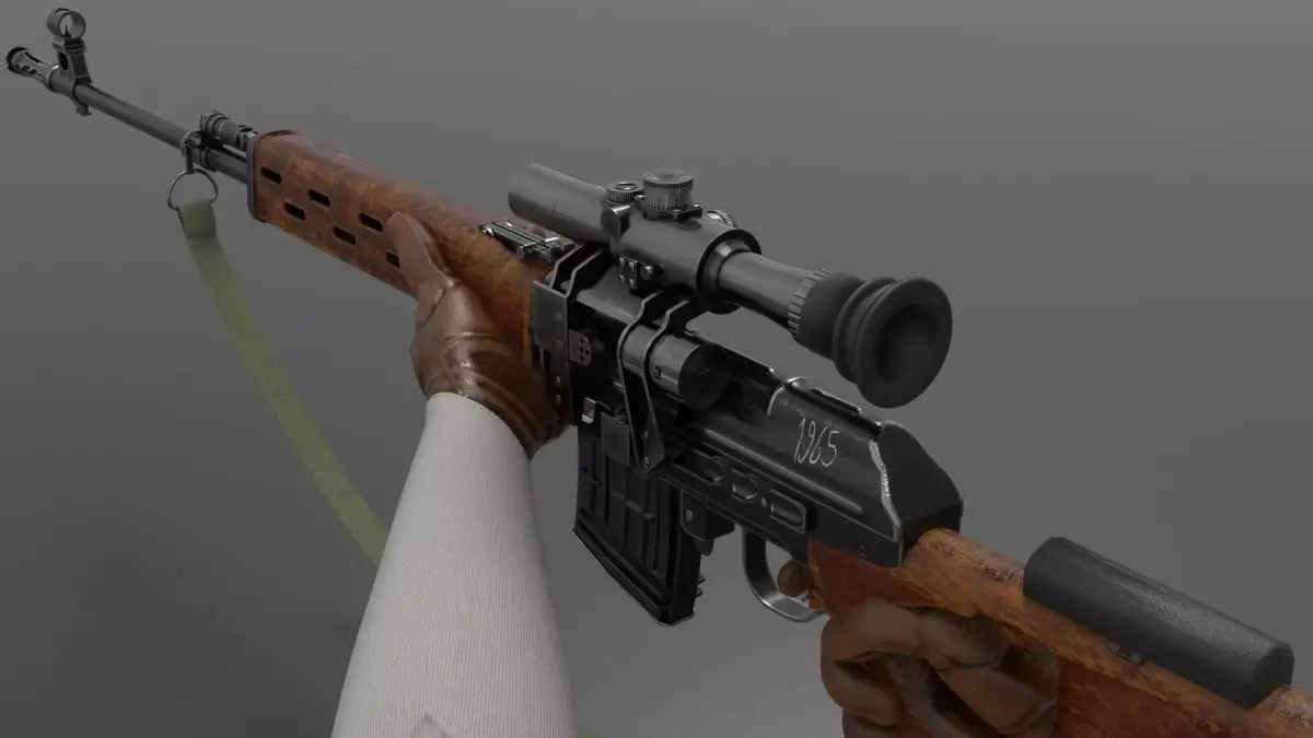 SVD Sniper Rifle Fps - Tps Low-poly 3D model