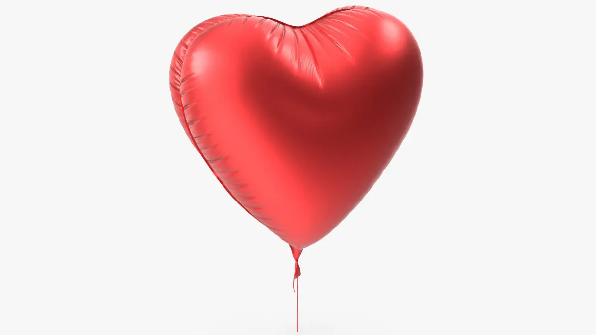 Red Heart Foil Balloon 3D model