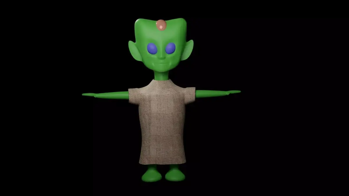 SIMPLE ALIEN  WITH TEXTURES  Free 3D model