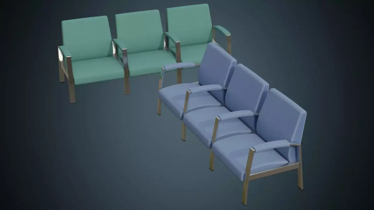 Waiting Chair 1A Low-poly 3D model