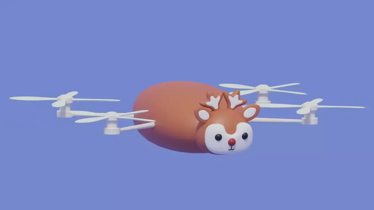 Cartoon Deer Animal Drone 3D model