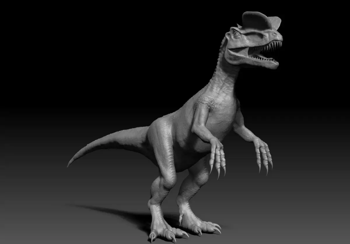 Dinosaur Dilophhosaurus Sculpt Project 3D model
