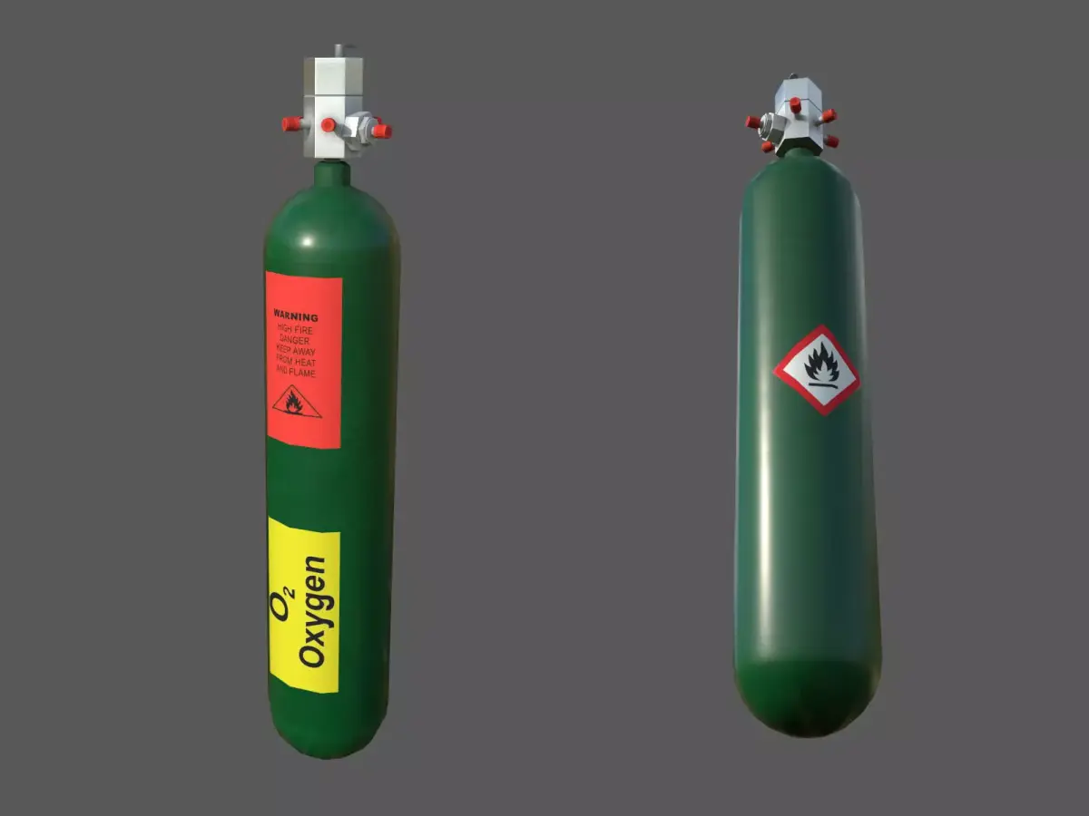 Oxygen tank Low-poly 3D model