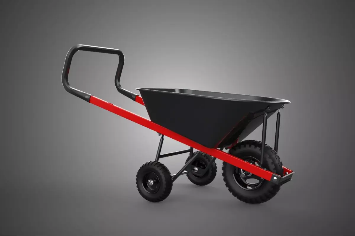 TRI TIRE THREE WHEEL BURROW WHEELBARROW PUSH TIP LIFTING KIT FIT 3D model
