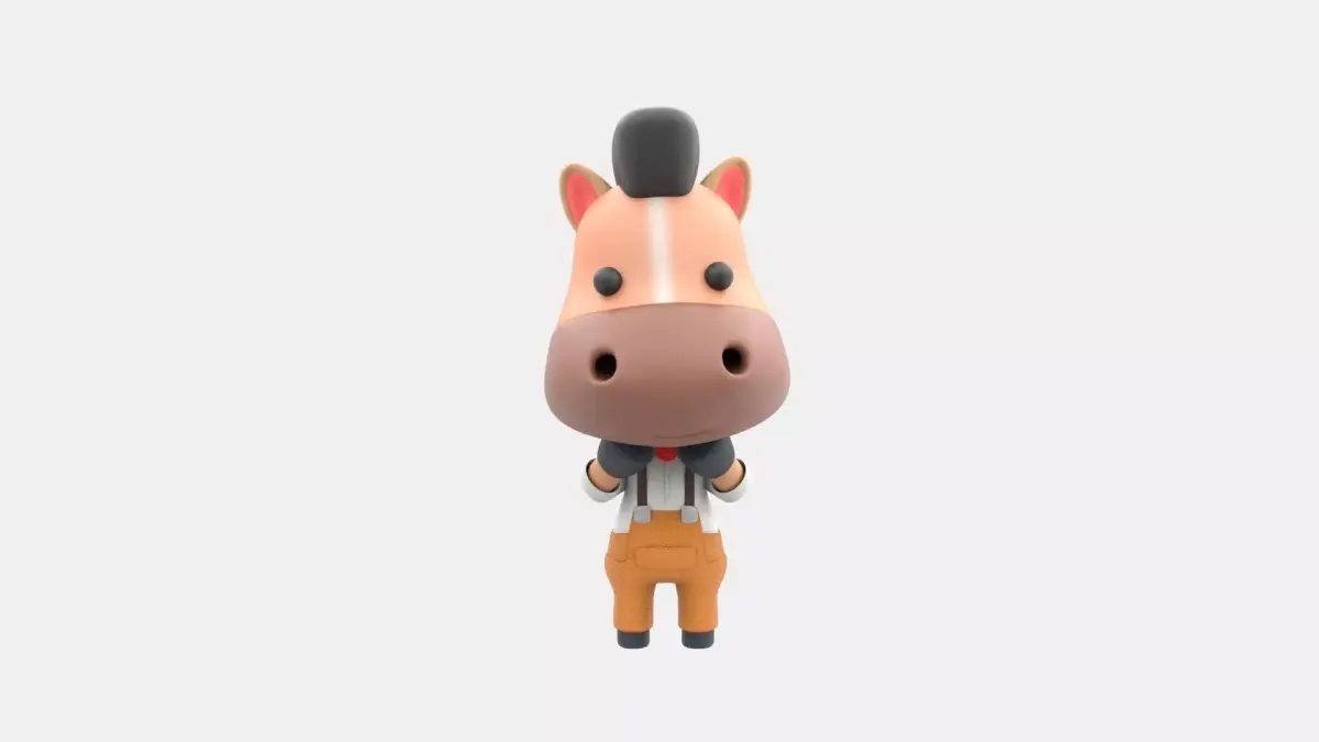 Cute Horse 3D Illustration 3D model 2