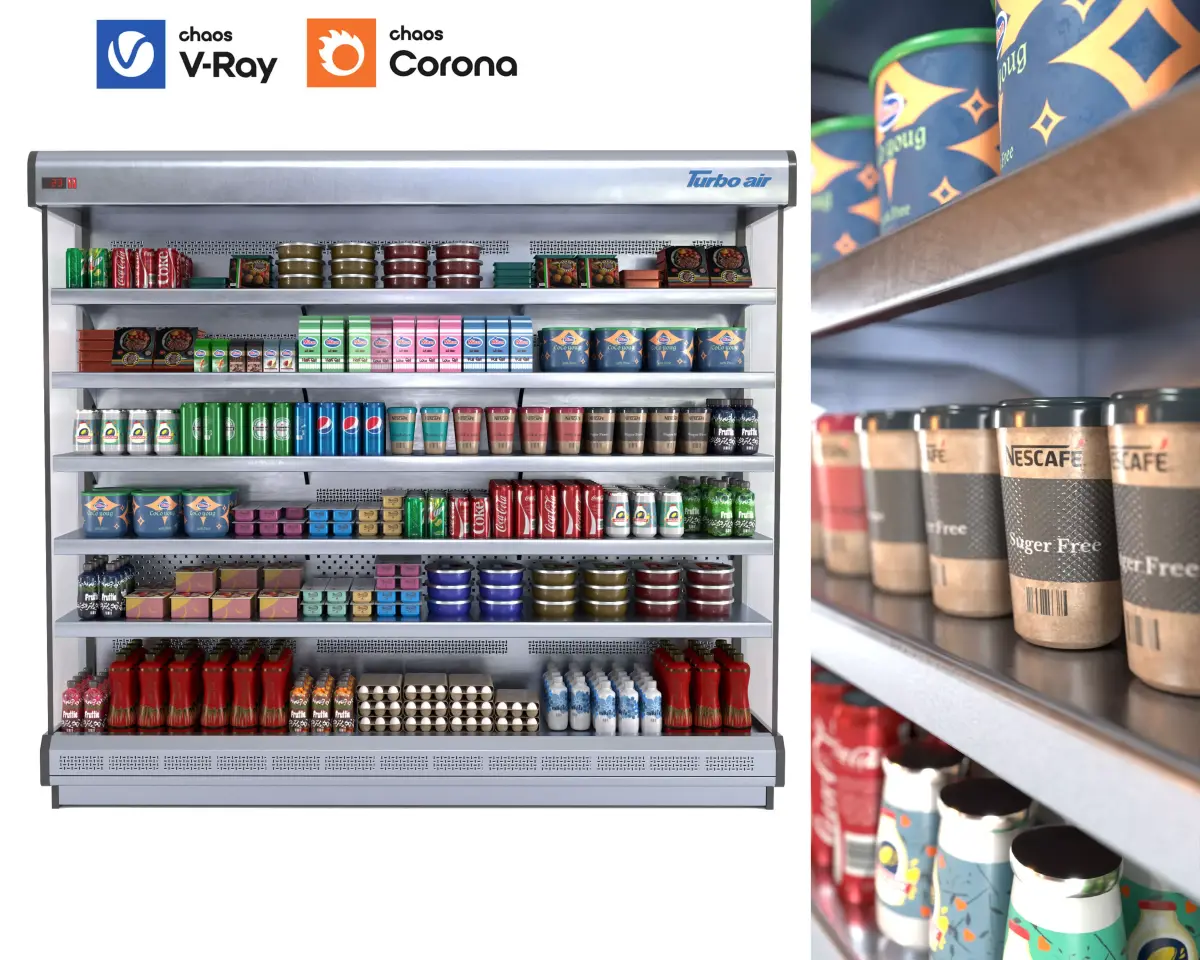 commercial display refrigerator of shops - NO- 04 Low-poly 3D model