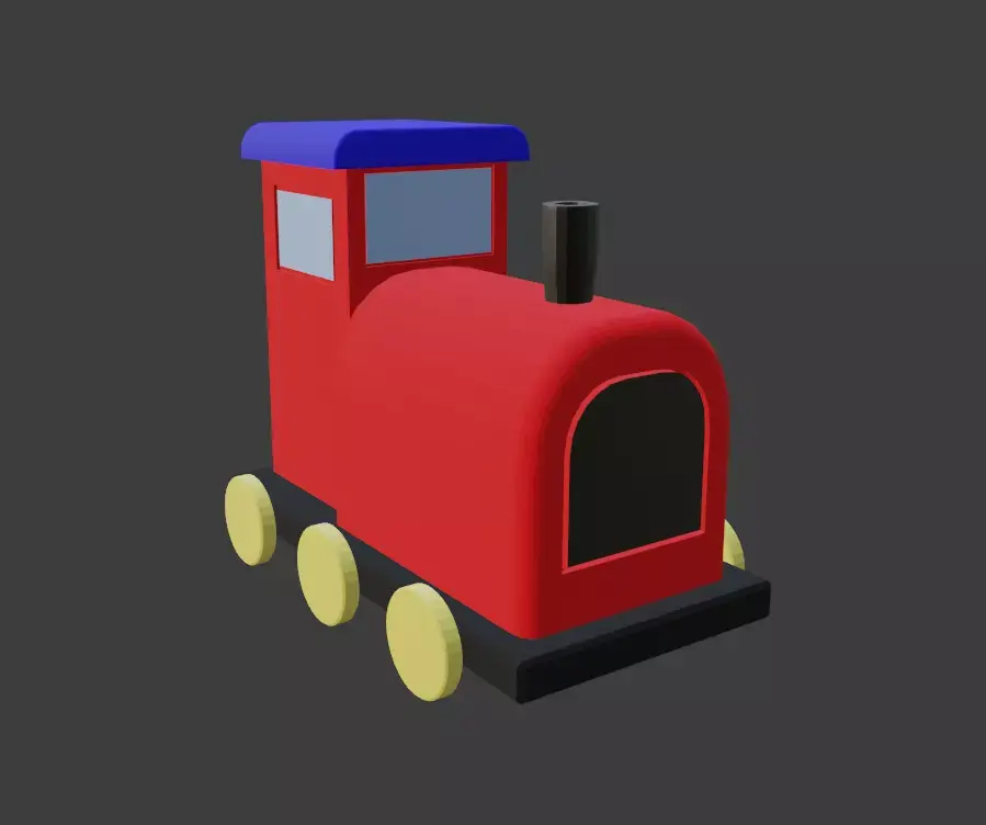 Wooden Toy Train Low-poly 3D model shop