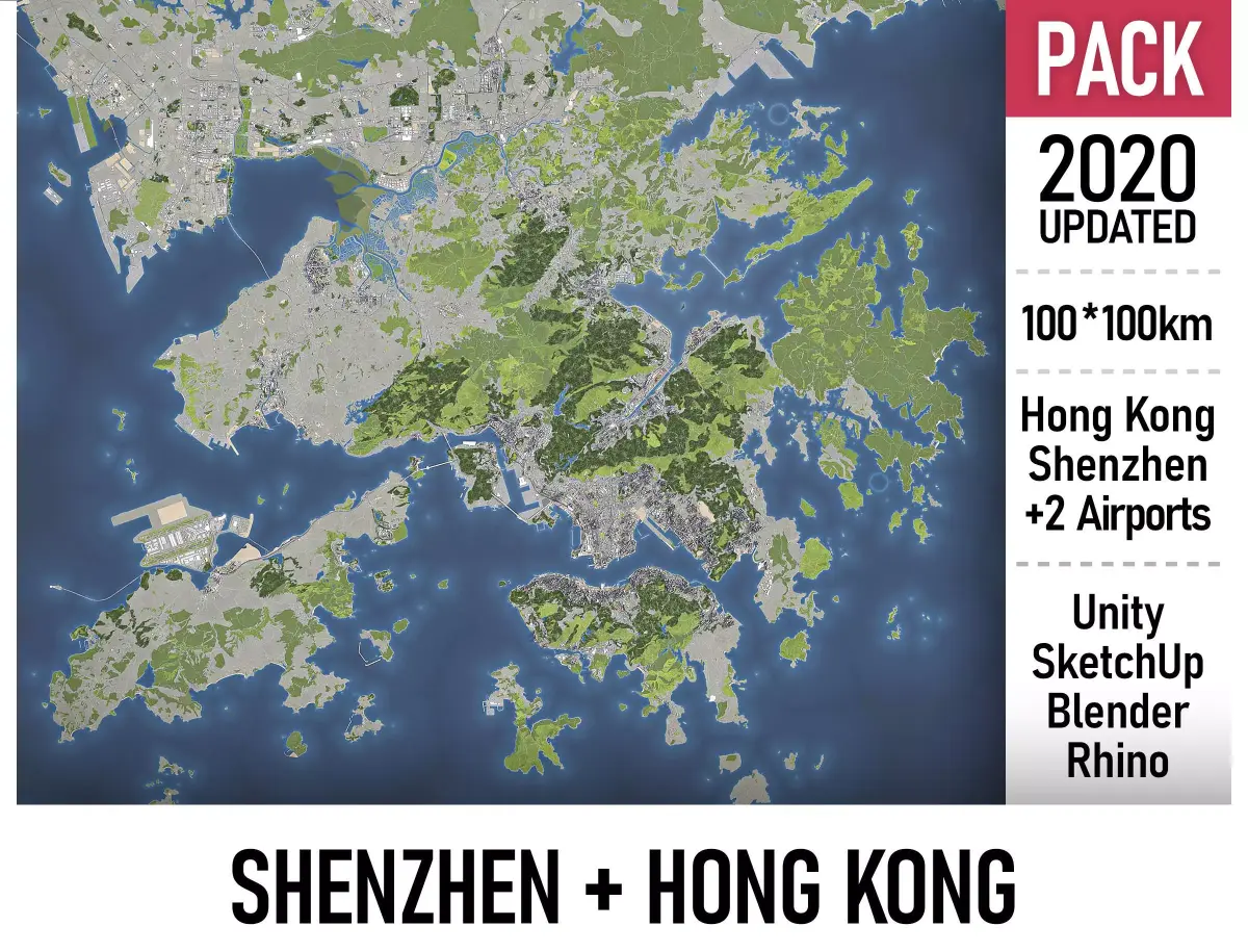Hong Kong - Shenzhen 3D Model Pack purchase