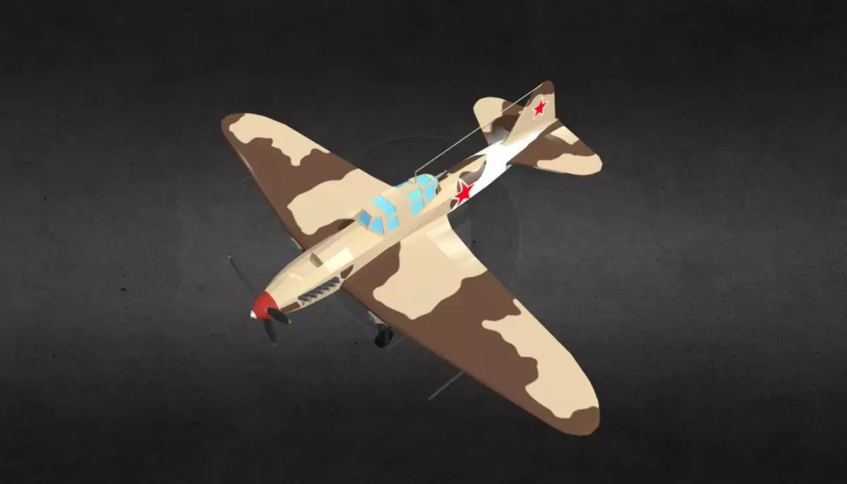 IL-2 S fighter plane with camouflage Low-poly 3D model