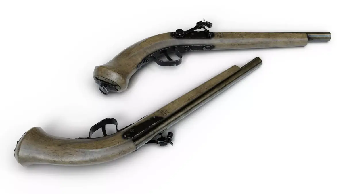 Cossack pistol Low-poly 3D model