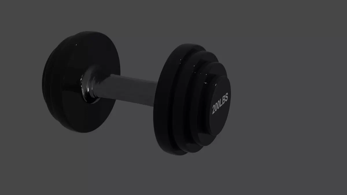 200LB Dumbbell Made in Blender Photoshop and Substance Painter Low-poly 3D model