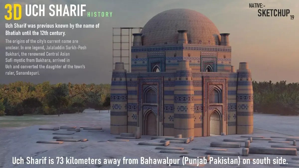 Uch Sharif Tample Low-poly 3D model