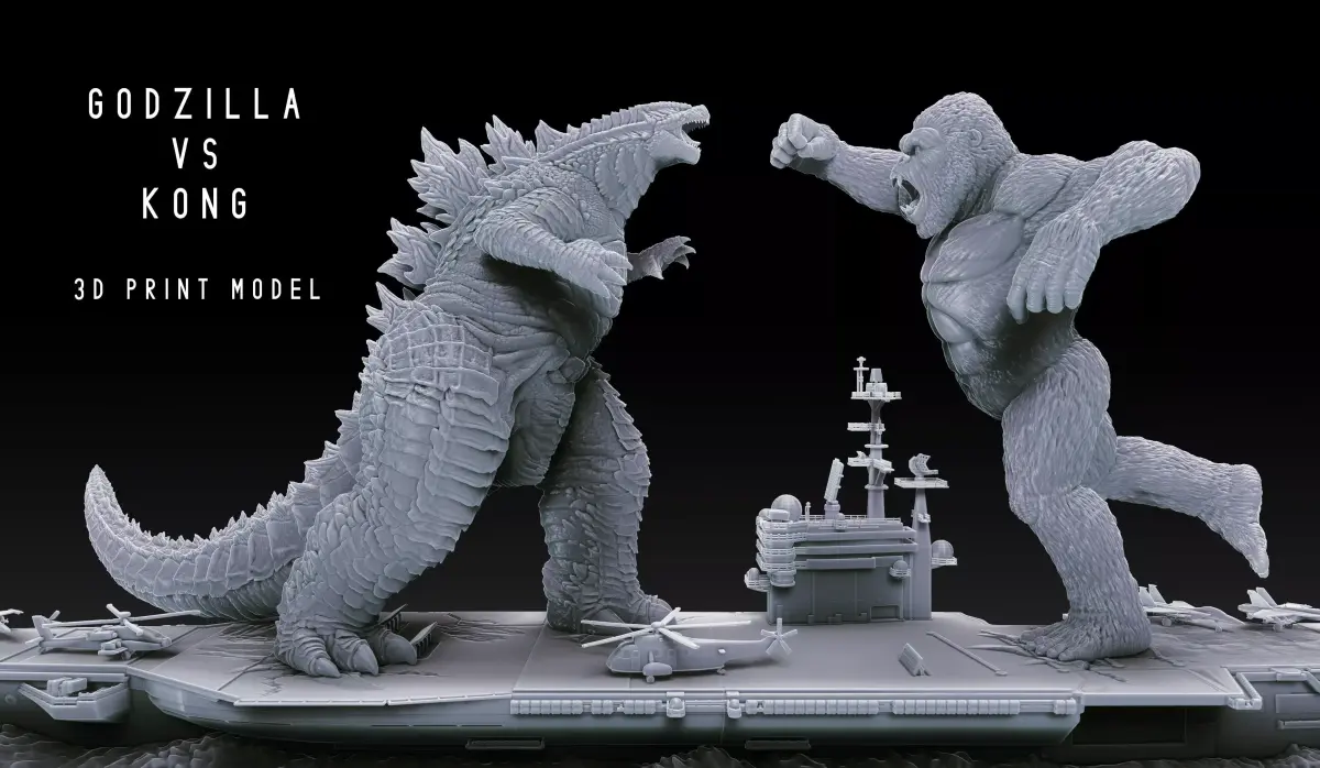 Godzilla vs Kong Diorama Monsterverse 3D print model
