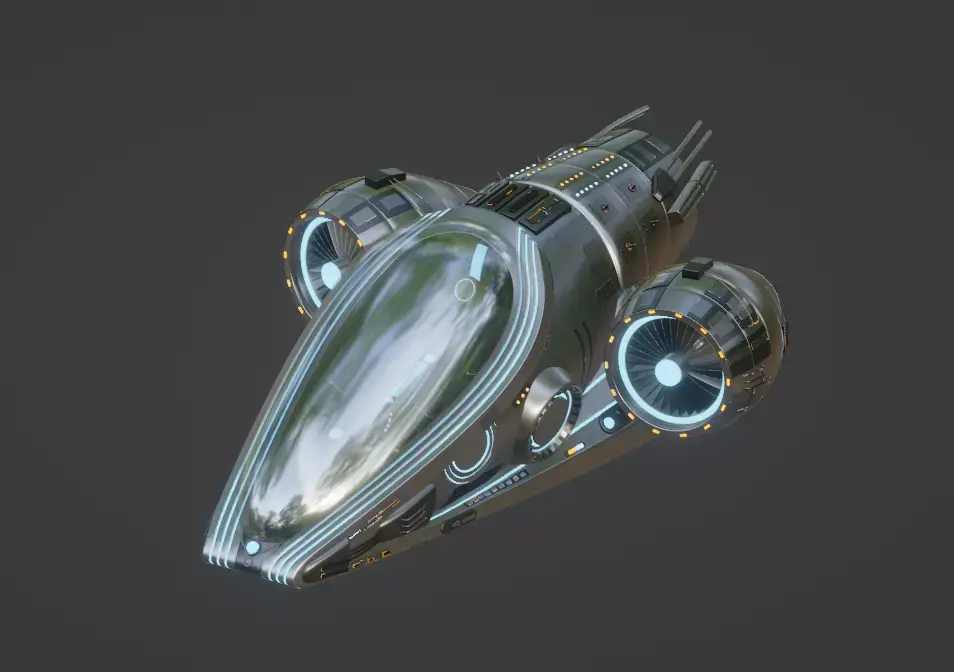 Future Exoplanet Exploration Vehicle Low-poly 3D model