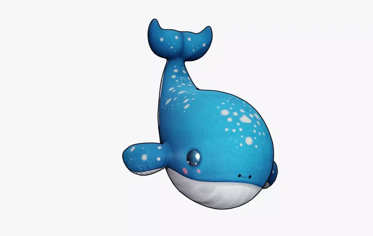 Whale Plushie Cartoon Chibi PBR Low-poly 3D model