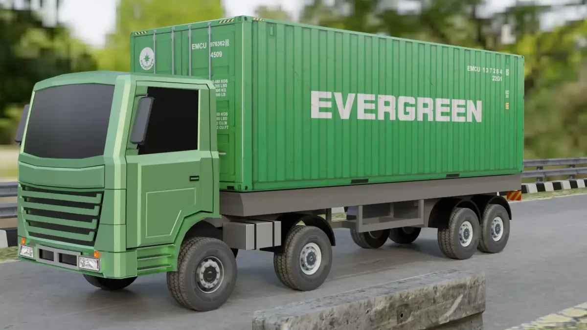 Lowpoly Truck Animated Low-poly 3D model