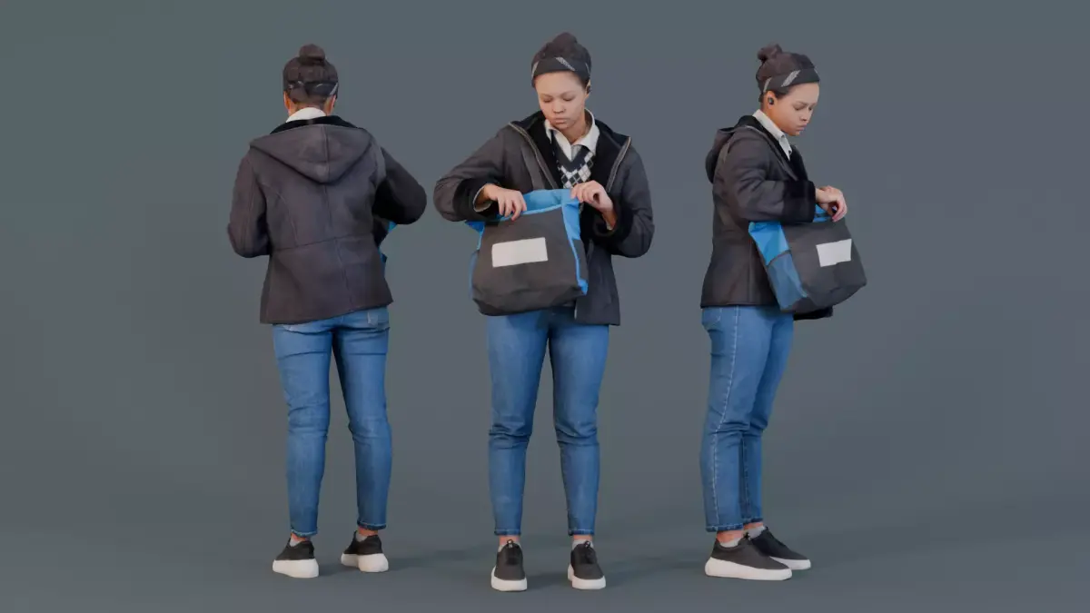 Everyday Explorer - Girl Checking Handbag 3D model
