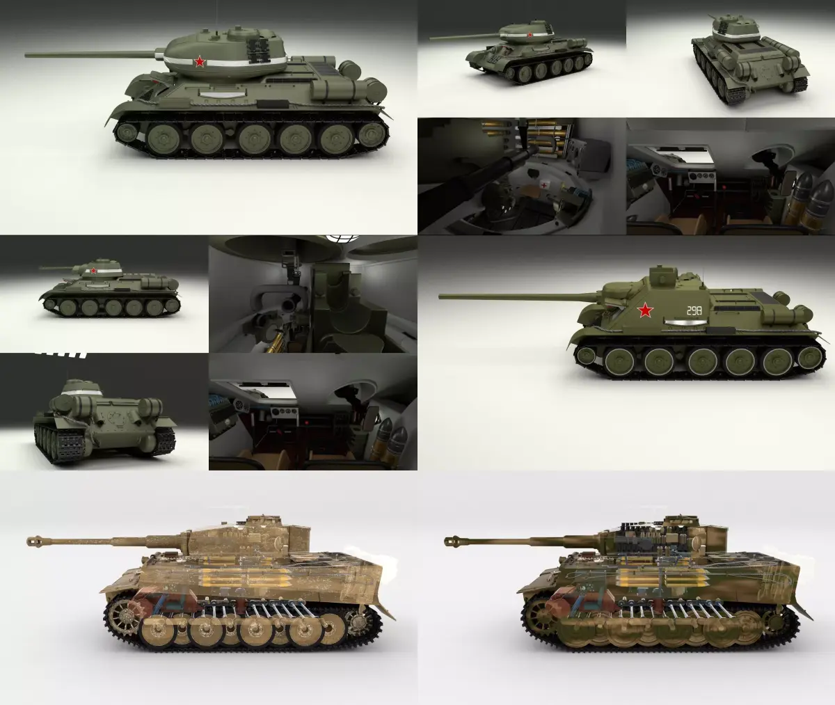 Eastern Front Armor Pack with Interior v2 3D model