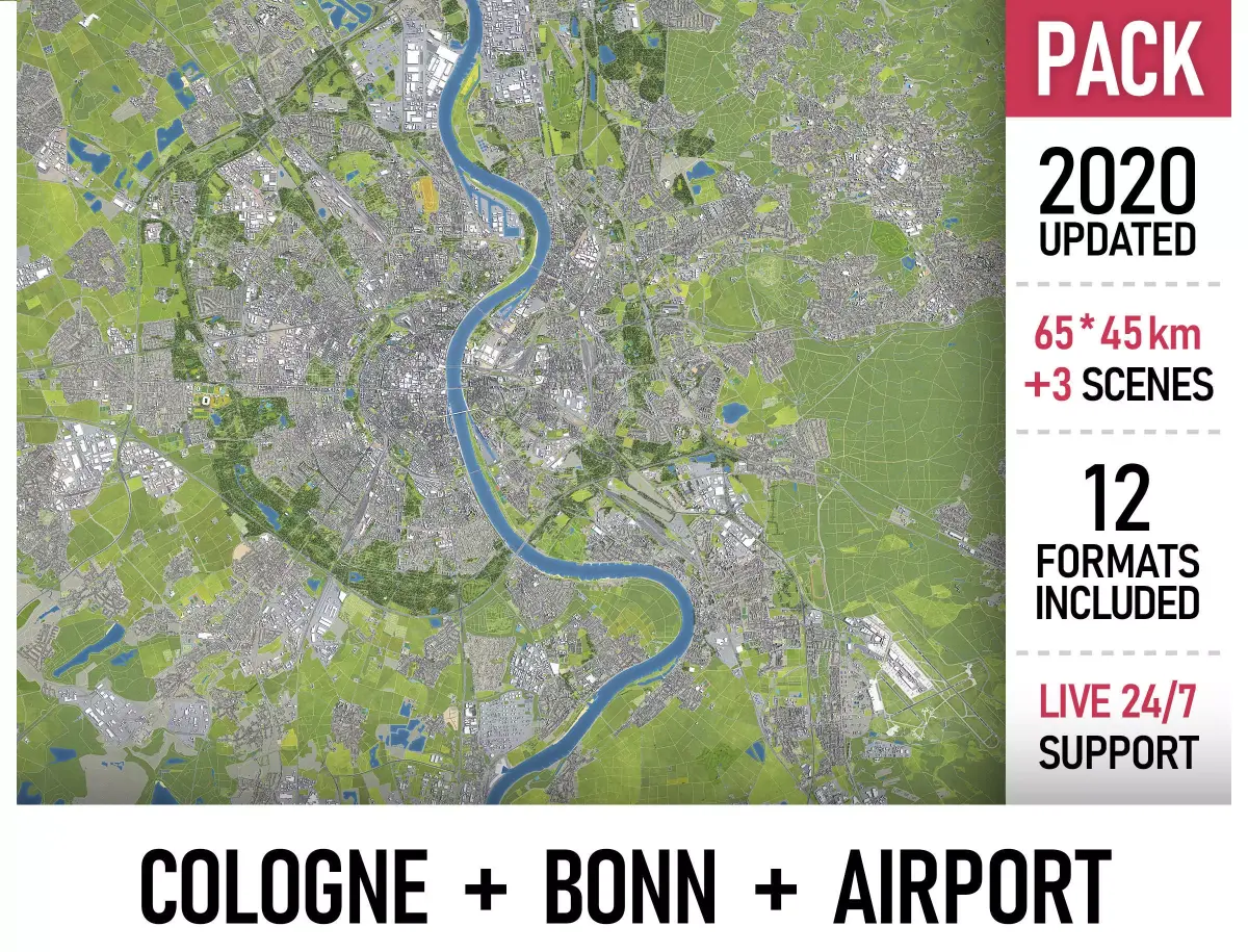 Cologne - Bonn - CGN Airport 3D Model Pack purchase